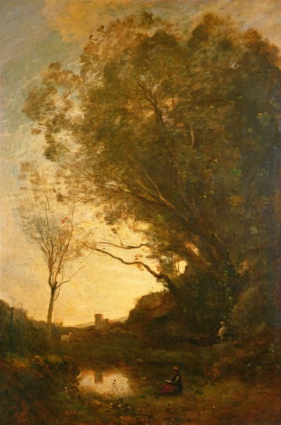 夜 作： Jean Baptiste Camille Corot